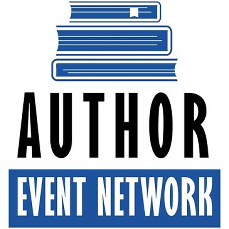 Logo featuring books and Author Event Network