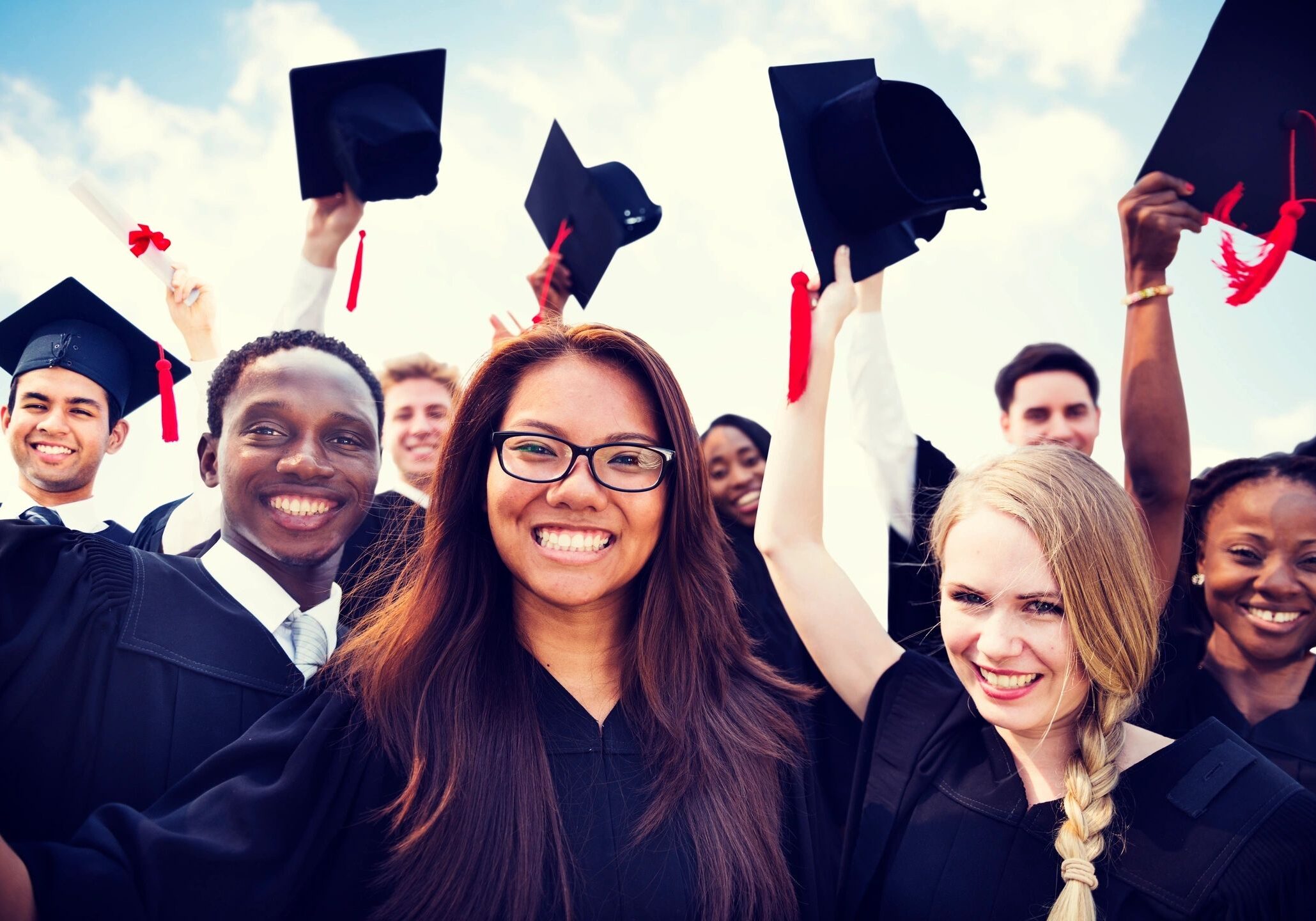 Group of students celebrating graduation